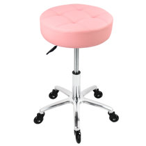 Pink stool with discount wheels